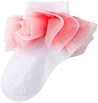Iiniim Girls Ruffle čipke čarape Princess haljina gležnja frilly čarapa za djecu djece