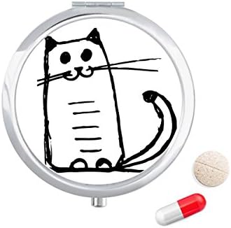 Cat Smile Sit Black Line Torbica Za Pilule Džepna Kutija Za Skladištenje Lijekova