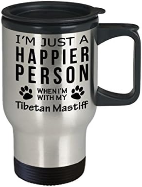 Ljubitelj pasa Putujte krig kafu - sretnija osoba sa tibetanskim mastif-kasnim vlasnikom davatelju spašavanja
