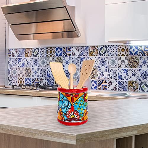 Originalna meksička kuhinja Talavera držač posuđa ručno obojena keramika keramika za kuhinjski pribor Crock Spoon