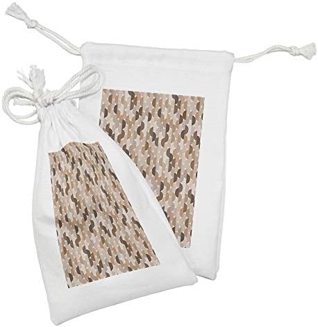Ambesonne apstraktna torbica tkanine 2, polukruži ili pola okruglog u smeđim tonovima, malom vrećicom za vuču