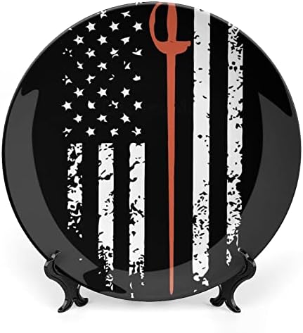 Američka ograda Crna zastava Dekorativna ploča okrugla Keramička ploča koštana ploča s prikazom