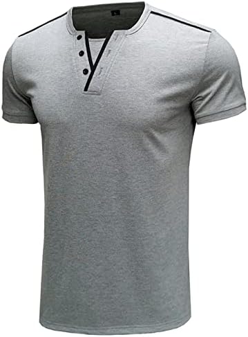 Muški ljetni gornji casual kratkih rukava Henleys majica Classic Slim Fit TEE majica Placket Plain V izrez