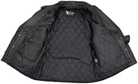 Xelement B7100 Muška 'klasična' crna vrhunska kožna motociklistička jakna-3x-velika