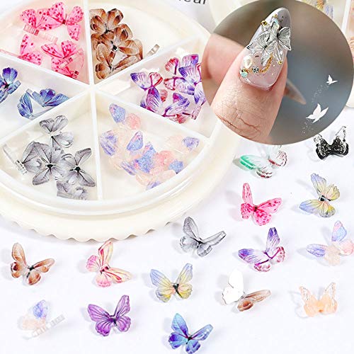 3d akrilni leptir Privjesci za nokte 30 komada leptir Nail Glitter Set zalihe 6 boja leptiri dizajn