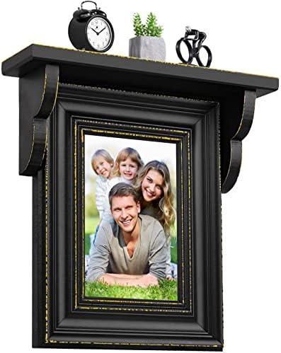 JOFUNG Memorijalni okvir za slike 4 * 6 od punog drveta, okviri za fotografije sa staklenim displejom za zidni ili stolni displej, suvenir vašoj porodici ili ljubimcu, Jednostruki Crni