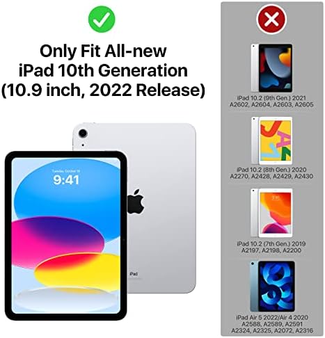Moko iPad futrola 10. generacije 2022 sa Moko zaštitom ekrana za iPad 10. generacije 10,9 inča 2022,