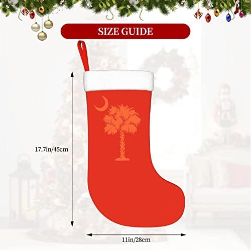 Yuyuy Palmetto Tree Božićni čarapa za odmor Kamin Smokač kamina Viseća čarapa 18 inča