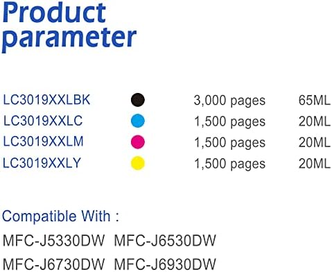 EasyPrint kompatibilan 3019xl kertridž sa mastilom zamena za Brother LC3019 LC3019XXL LC3019xl koristi se za MFC-J5330DW MFC-J6530DW MFC-J6730DW MFC-J6930DW štampač,