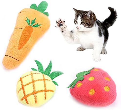 Honrane Catnip igračke, zdrave kurečke igračke za mačiće za mačke i mačiće, mače Catnip igračka ukrasna ugodna voćna mrkva mačka žvakaće igračke za mačiće 3pcs