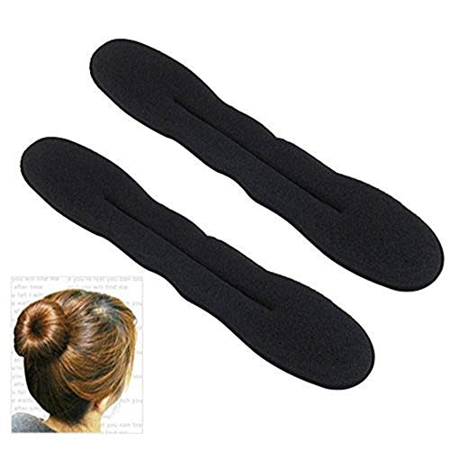 2 x Crna Curler Spužva za kosu za oblikovanje lepinja Proizvođač kose Twist Curler Donuts Alati