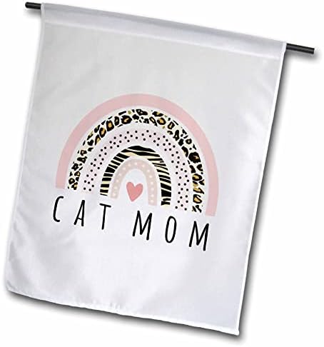 3Droza mačka mama - mačke mama vlasnik kućnog ljubimca slatka leopard print dugink ružičasta srca - zastave