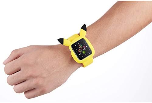 YU Trgovina Lijep Cartoon Pikachu Case Kompatibilan sa Apple Watch serijom 4/5, mekani silikonski žuti zaštitni branik zaštitna futrola za iWatch seriju 4/5 40mm 44mm Djevojke dječaci