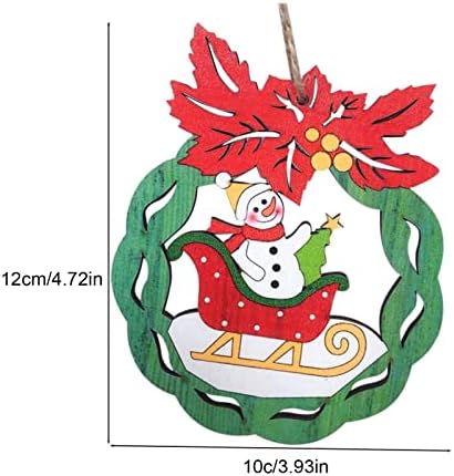 Božićno drvsko viseće ukrase ukrasi Drveni viseći privjesni ukrasi za božićne ukrase Teal Garland
