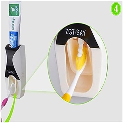 Wsabig Rae Dunn Kupatilo Automatsko automatsko pucanje paste za zube + držač za zube postavljen zidni nosač
