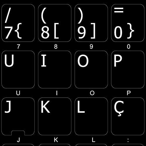 4keyboard portugalska netransparentna naljepnica tastature za Laptop, Desktop sa bijelim slovima i crnom pozadinom