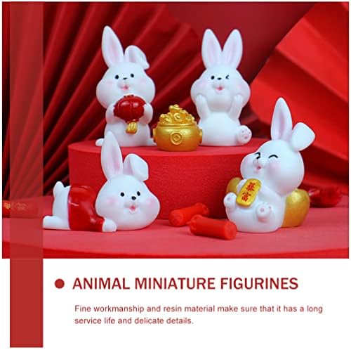 Galpada Decoraciones Para Salas de Casa 8pcs Minijaturni zečji figurice Kineski zodijak Bunny Figure 2023