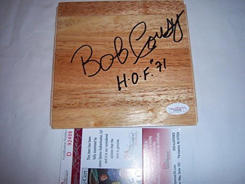 Bob Cousy Boston Celtics, HOF JSA / COA potpisan 6x6 Potonski ploču - autogramirane NBA ploče