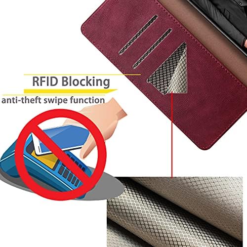 SUANPOT [RFID Blocking] za LG G8 Thinq Wallet Case držač kreditne kartice, Flip folio book Phone case Shockproof