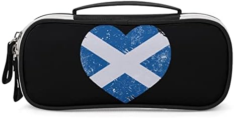 Škotska retro srčana zastava PU kožna olovka za olovku Olovka ORGANIRANJE PUTOVANJA ŠKOLJKA TOBALNA TOBALNA TORBA