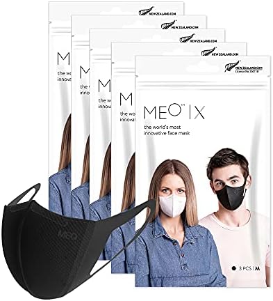 Meo X odrasli - jednokratna i podesiva maska za lice | 30 kom, Srednja, Crna | sigurna, prozračna, udobna | moderna / Manuka ulje za smirenje…