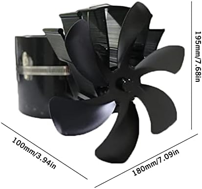 Uongfi 5-Crni Kamin Peć Sa Toplotnim Napajanjem Ventilator Drva Gorionik Eco Friendly Quiet Fan Home Efikasna Distribucija Toplote Ventilator
