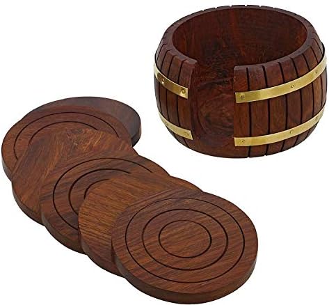 Sharvgun drveni okrugli čaj u držačama za cijevi inspirisane