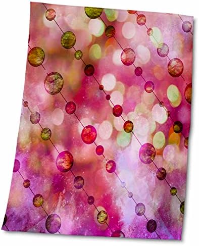 3Droze šarene perlice na liniji apstraktni art ručnik, 15 x 22
