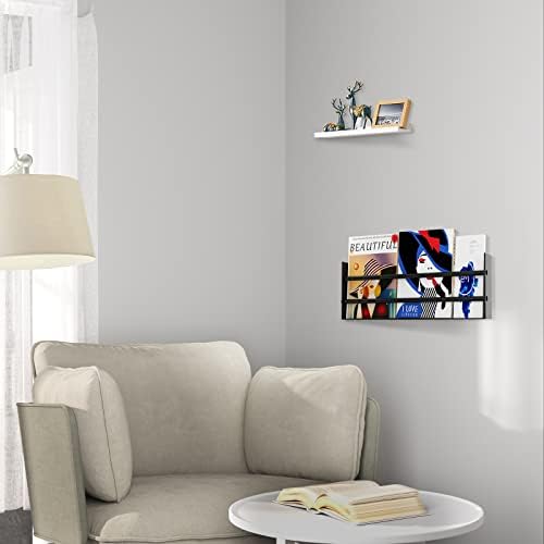 Zidni nosač časopisa FUMAX - Moderni minimalistički časopisni stalak za pohranu za pohranu za pohranu brošure za dnevni boravak, dječja prostorija, kupatilo, čekaonica, uredski i kućni dekor