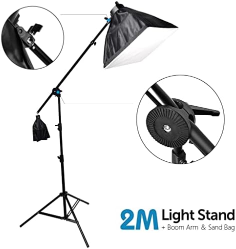 Zhuhw FOTO STUDIO Softbox Studio Lights Kit Boom Arm Backdrop svjetlosni reflektor za fotografije