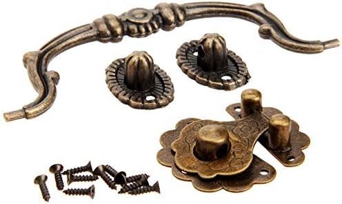 ZOUOOOU Daakou910 1pc Antique Bronze nakit Drvena kutija Latch HASP +1pc Vintage poklon kutija