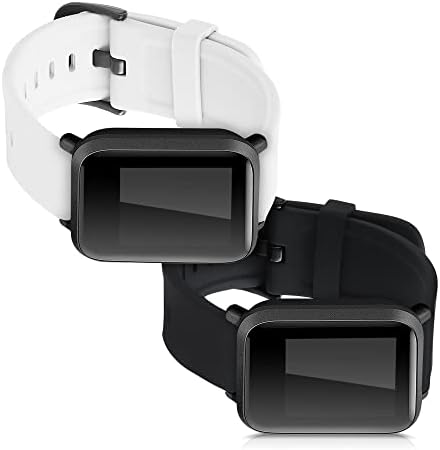KWMobile Watch Bands kompatibilni sa Huami Amazefit bip S / BIP S Lite - kaiševi od 2 zamjenske silikonske trake - crna / tamnoplava
