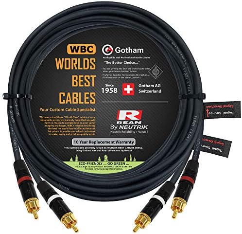 16 stopa RCA kabelski par - Gotham GAC-4/1 STAR-Quad Audio Interconnect kabel sa neutričkim renačkim nys zlatnim