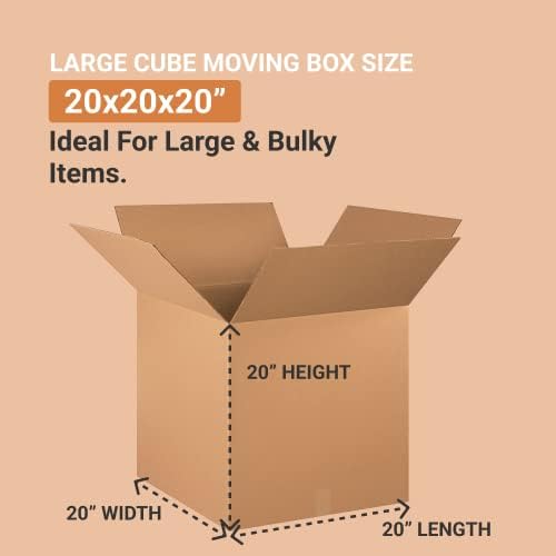 AVIDITI otpremne kutije srednje, 20 D x 20 Š x 20 V 10-pakovanje | valovita kartonska kutija za pakovanje,