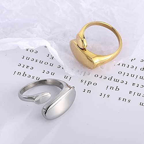 Chunky kupolasti prsten od nehrđajućeg čelika Statement prstenovi za žene tinejdžerke nepravilni geometrijski