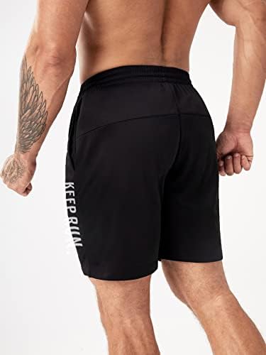 GORGLITTER muške pismo Print Cool kratke hlače vezice struka Casual Workout kratka Streetwear sa džepovima