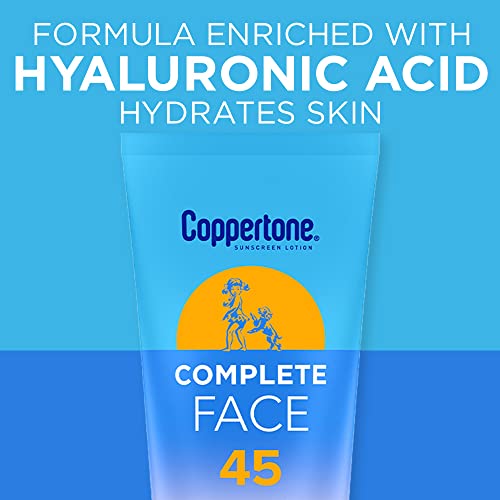 Coppertone Complete SPF 45 krema za sunčanje za lice, vodootporna krema za sunčanje za lice, 2.5