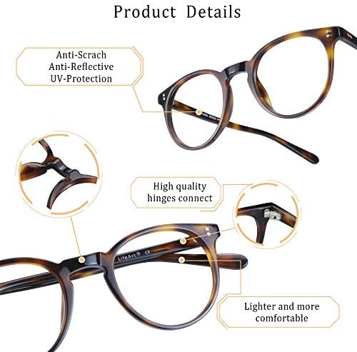 LifeArt kompjuterske naočare za čitanje plavi filter svjetla za blokiranje UV glavobolje [Anti eye Eyestrain] igračke naočare, elegantne za žene / muškarce+0,00