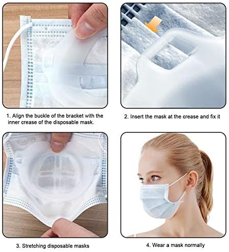 3d nosač maske i vezica Silikonski nosač za višekratnu upotrebu za pranje nosača nosača lica unutrašnji potporni okvir za udobno nošenje