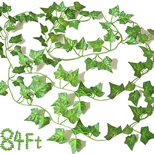 YAHUAA 12 paket 84Ft umjetni bršljan vijenac lažni biljke, lažni bršljan ostavlja zelenilo vijence