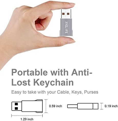 USB C ženski na USB muški Adapter 2 paket, Xyclife Tip A punjač kabl za pretvaranje snage za Apple iWatch