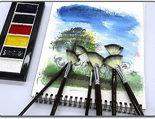 LUKEO 6 akvarelna četka Set najlonska četka za farbanje kose umjetničke potrepštine za školsko slikarstvo