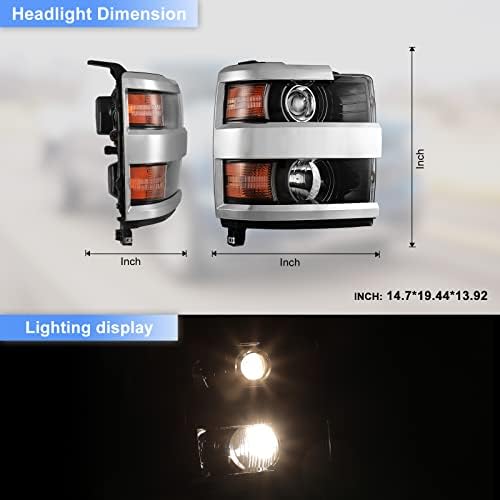 ROXX farovi za Chevrolet Chevy Silverado 2015-2019 2500 3500 glavna svjetla sklop LED projektor DRL