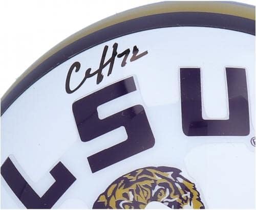 Clyde Edwards-Helaire LSU Tigers s autogramom Schutt bijeli i Zlatni Mini šlemovi s autogramom za