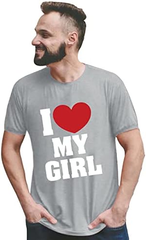 Muškarci Valentine Day Soft Top Majice Love Pismo Ispiši O vrat kratkih rukava Ležerne modne muške majice