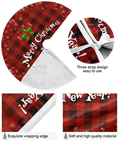 Oarencol Christmas Bufonilo Check Crveni plaid Xmas Božićno suknje od 36 inčnih Xmas Dekoracije za odmor