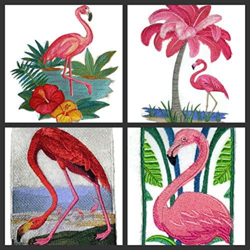 Priroda tkana u nitima, neverovatne kraljevstvo ptica [Flamingo stablo] [Custom i jedinstveno] vezeno željezo