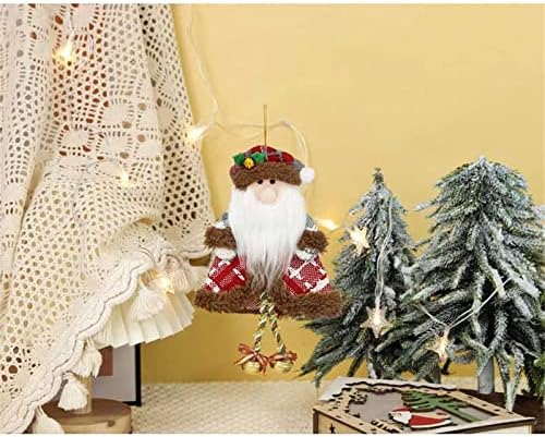 2pcs Božić Tree dekoracije Božić sjedi Santa klauzula Ornament visi božićno drvo ukras privjesci Božić mali zvono figurice Home ukras za Božić dekorativne staklene perle veliki