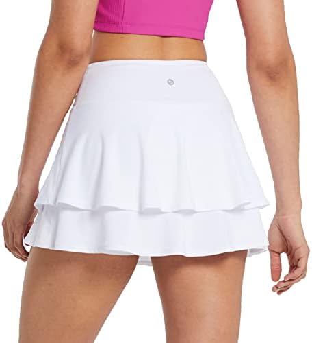 Baleaf ženske suknje za tenisene suknje sa slojevitim ruffle mini suknje s kratkim hlačama za trčanje treninga