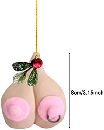 Nekoliko Santa Butt Bell Ornament 2022 Smiješni božićni ukras sušeni Garland
